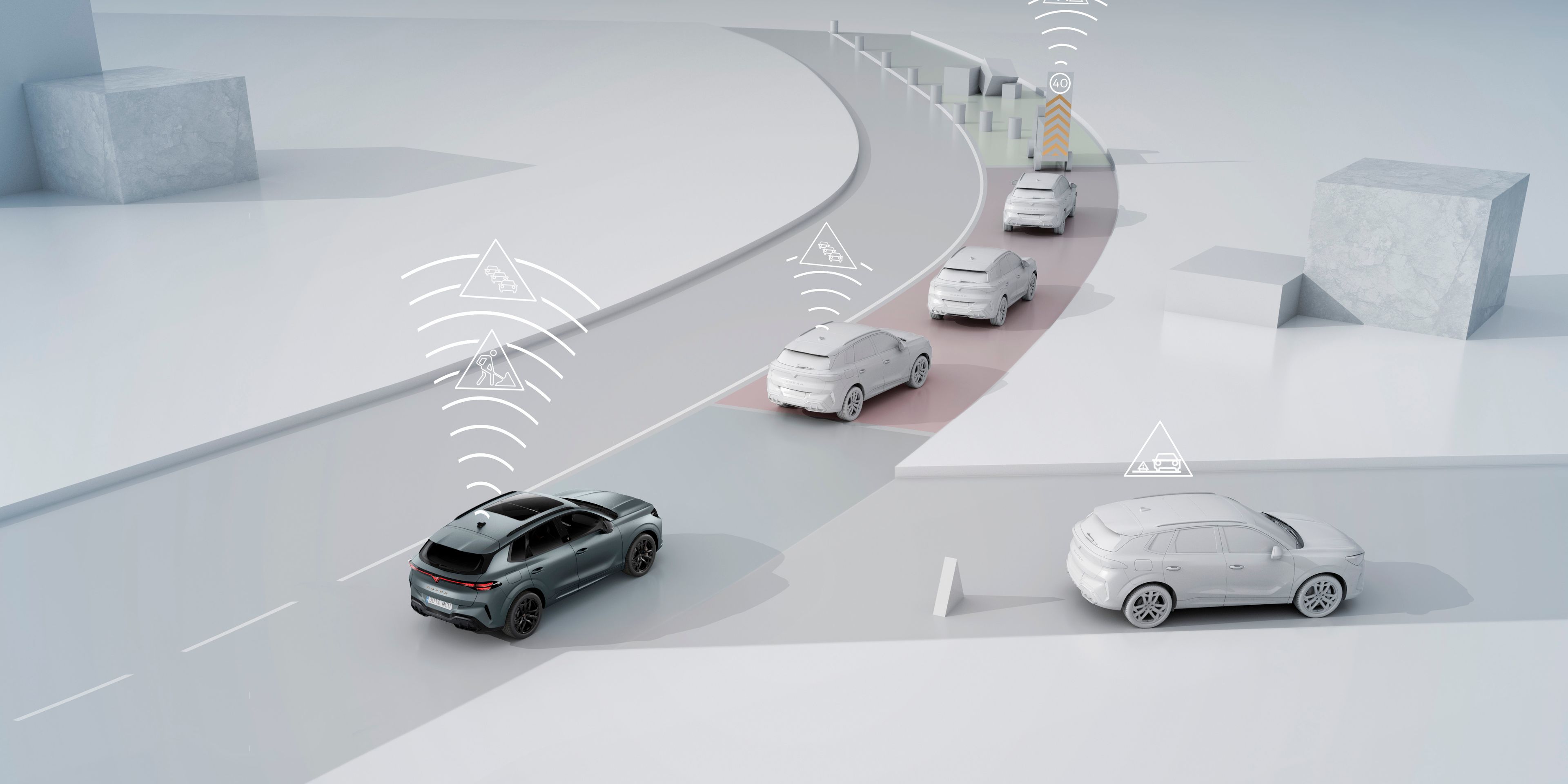 Grafik zum CUPRA Born Ausparkassistent